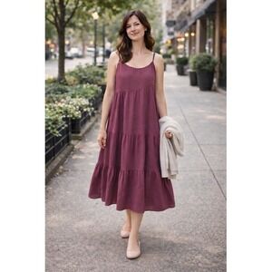 Vintage SZ LG Babydoll Soft Girl Cottagecore Romantic Minimalist Midi Dress